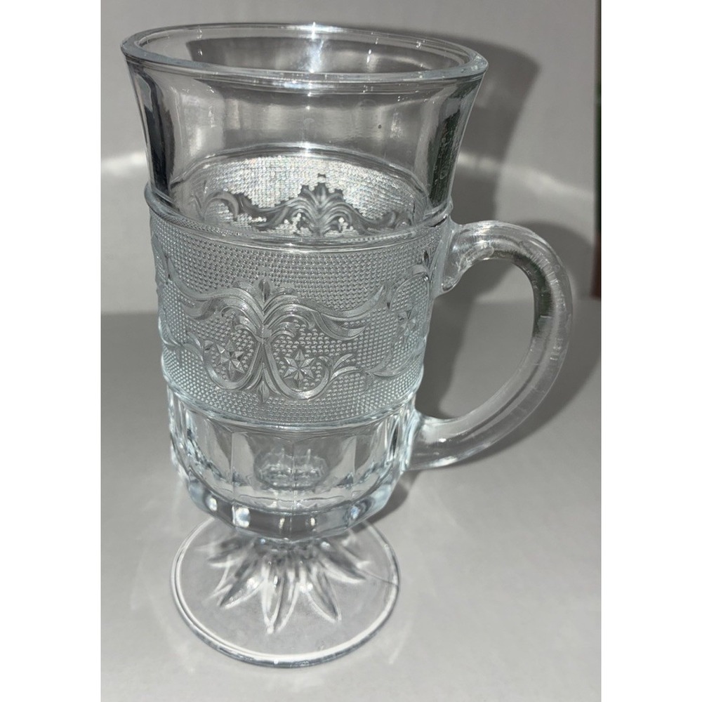 Vintage Renaissance Irish Coffee Mug Clear Crystal Glass 8 oz Godinger